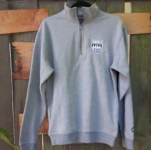 grey quarter-zip quarter zip sweatshirt